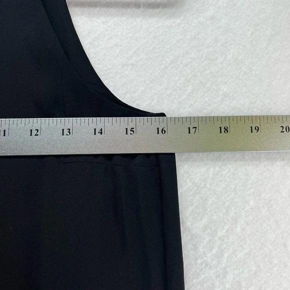 H&M Dress Size 4 Chiffon Shift Tank Asymmetrical Sleeveless Back Keyhole Black - Picture 10 of 12